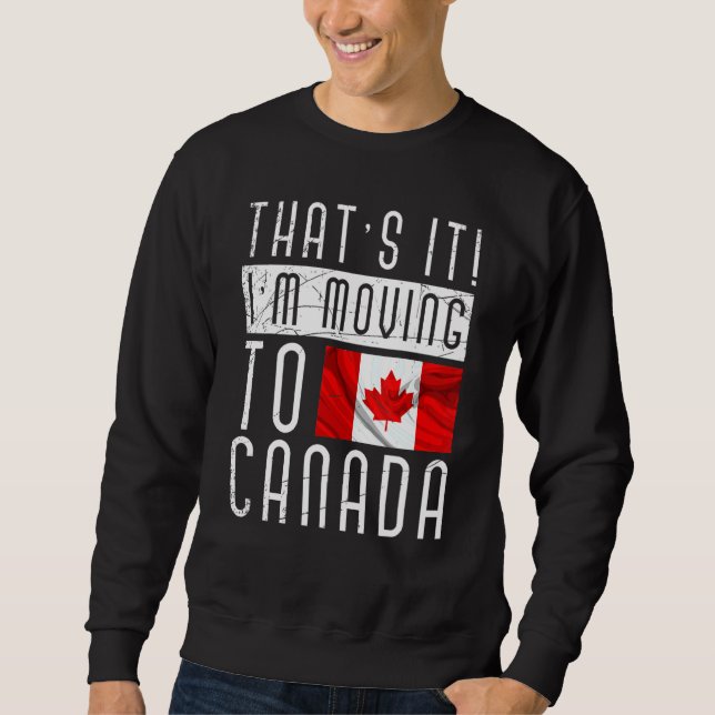Land Canadian Flagga Maple Löv Proud Canada Lång Ärmad Tröja (Framsida)