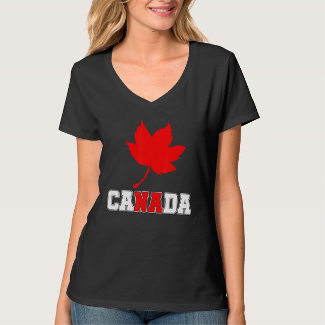 Land Canadian Maple Löv Kanada T Shirt (Framsida)