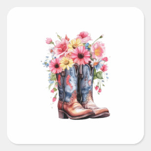 Land Charm Boot Stickers Fyrkantigt Klistermärke