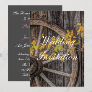 Land Charm - Rustic Western Wagon Wheel Inbjudningar