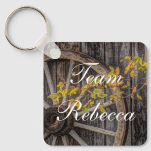Land Charm - Rustic Western Wagon Wheel Nyckelring