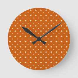 Land chic, bränd orange, neutralt, mönster rund klocka
