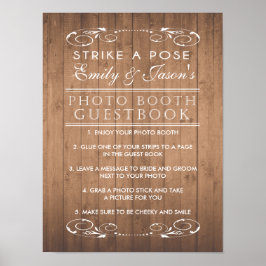 Land chic bröllop Fotobooth Guest Bok Poster
