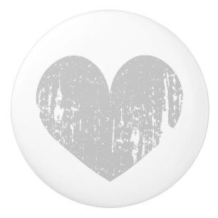 Land chic grått hjärtdörr och dragknapp för knopp