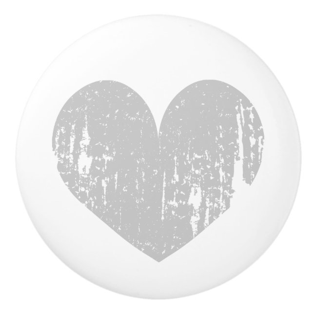 Land chic grått hjärtdörr och dragknapp för  knopp (Framsidan)