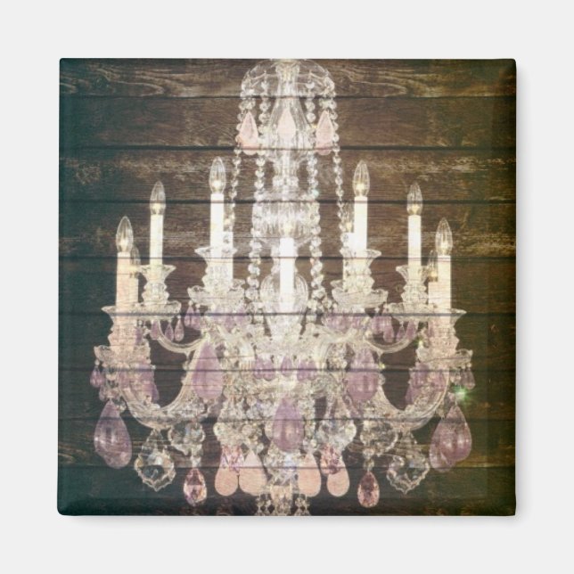 Land chic, laduvirke Rustic vintage chandelier Magnet (Framsidan)