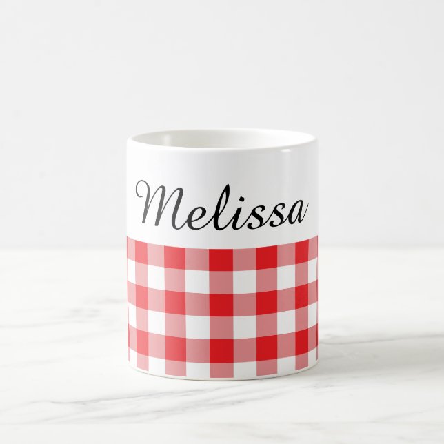 Land Chic Red Buffalo Ped Custom Name Kaffemugg (Center)