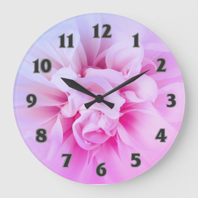 Land Chic Rosa Dreamy Dhalia Clock Stor Klocka (Framsida)