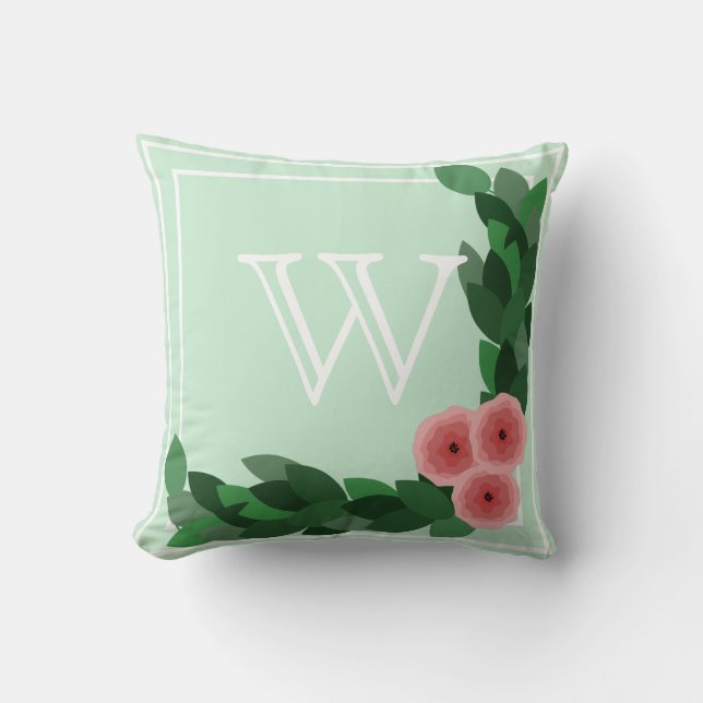 Land Chic Rosa Ranunculus Blommigt Family Initial Kudde (Framsida)