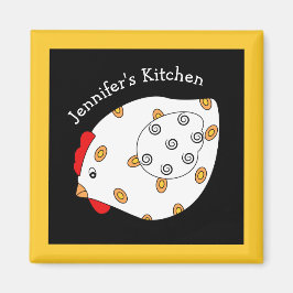 Land Chick Hen Square Magnet