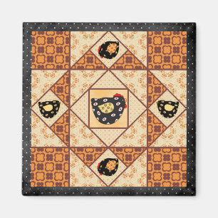 Land Chick Quilt Patch Magnet