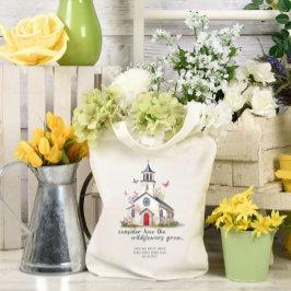 Land Church Wildblomme Söndag School Anpassningsba Tygkasse