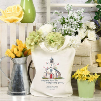 Land Church Wildblomme Söndag School Anpassningsba Tygkasse