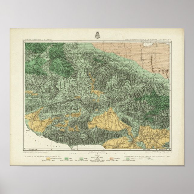Land Classification Karta i Kalifornien Poster (Framsidan)