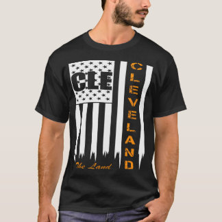 Land Cleveland med CLE American Flagga T Shirt