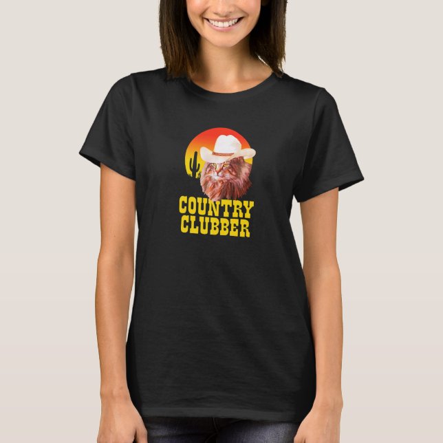 Land Clubber Cowboy Hat Cat Land Western Mu T Shirt (Framsida)