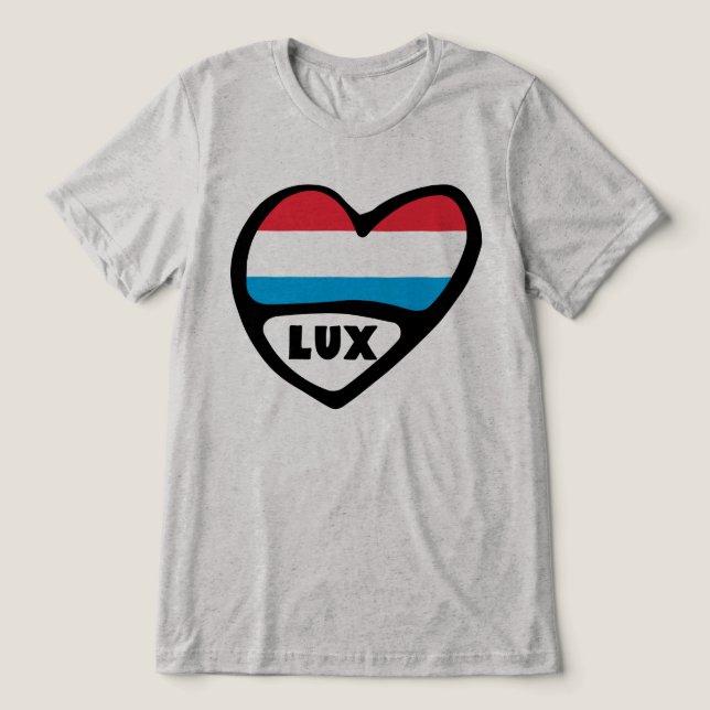 Land Code Flagga Heart LUX T Shirt (Design Framsida)