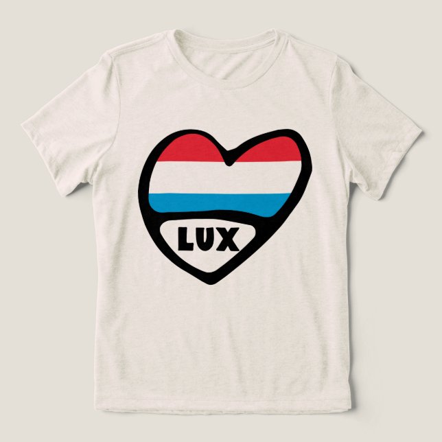 Land Code Flagga Heart LUX T Shirt (Design Framsida)