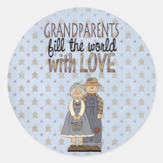 Land Collection Grandföräldrar Kärlek Stickers Runt Klistermärke