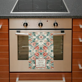 Land Cottage Blommigt Anpassade Kökshandduk