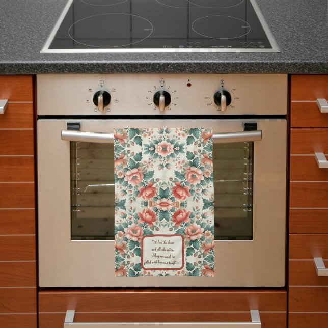 Land Cottage Blommigt Anpassade Kökshandduk (Skapare uppladdad)