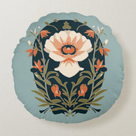 Land Cottage Blommigt Rund Kudde