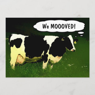 Land Cow Houseuppvärmning Party Inbjudningar