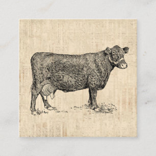Land Cow Illustrated Art Tilläggskort