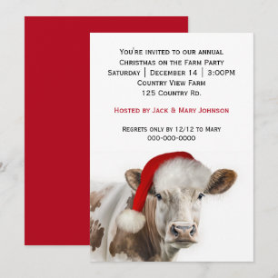 Land Cow jul Party Julkort