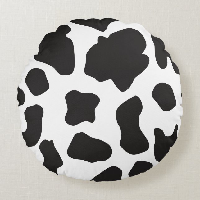 Land Cow Mönster Rund Kudde (Framsidan)