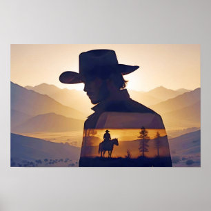 Land Cowboy Äventyr utomhus, naturområde Poster