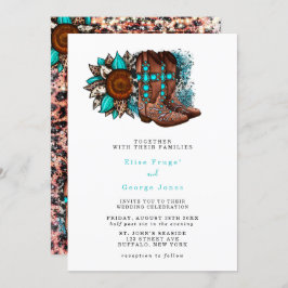 Land Cowboy Boots Barn Bröllop Inbjudningar