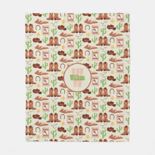 Land Cowboy Boots Stick Horse Desert Western Fleecefilt