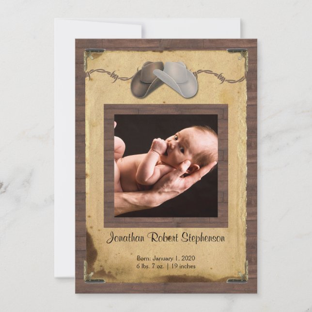 Land Cowboy Hats Photo Baby-meddelande Meddelande (Framsida)