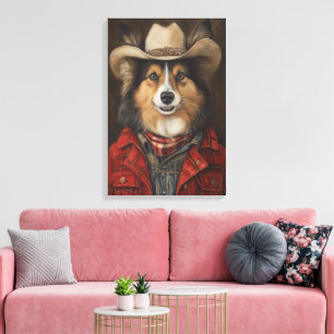 Land Cowboy Shetland Sheepdog   Sheltie Canvastryck