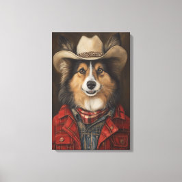 Land Cowboy Shetland Sheepdog | Sheltie Canvastryck