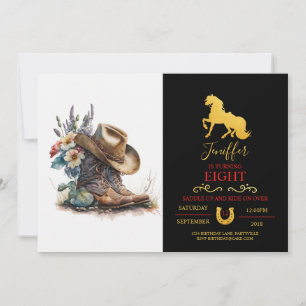 Land Cowgirl Boots Flower Hat Texas Inbjudningar