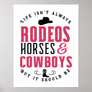 Land Cowgirl Rodeo Horse Lover CowboyBoots Hat Poster