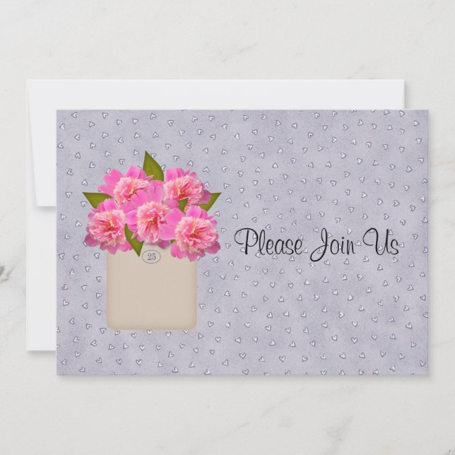 Land Crock of Peonies Wedding bjudande Inbjudningar (Framsida)