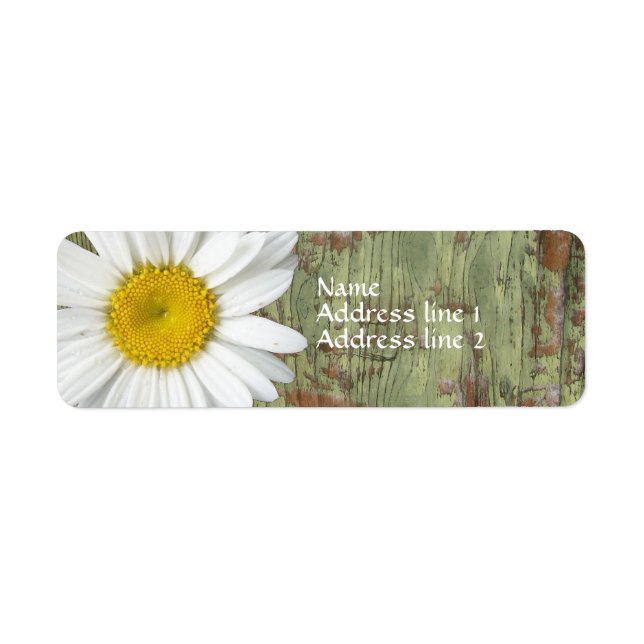 Land Daisy Barn Wood Adressetiketters Returadress Etikett (Framsidan)