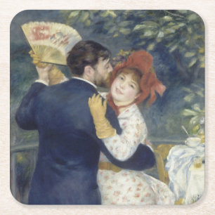 Land Dance - Renoir Impressionist Painting Underlägg Papper Kvadrat