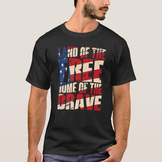 Land där den Modiga T Shirt (Framsida)
