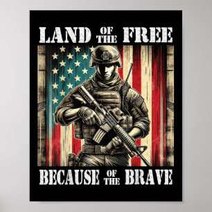 Land där den Modiga veterandagen är fri Poster