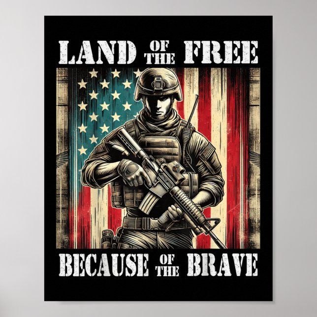 Land där den Modiga veterandagen är fri Poster (Framsidan)