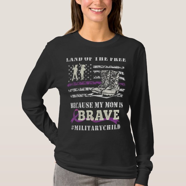 Land där militärbarnet Ameri är fritt i månaden T Shirt (Framsida)