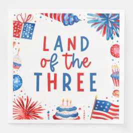 Land den 34 juli 3:e födelsedagen Party Pappersservett