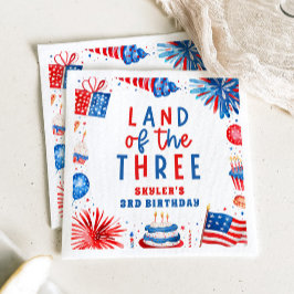 Land den 34 juli 3:e födelsedagen Party Pappersservett