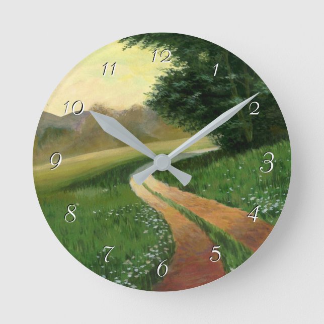 Land Dirt Road Round Clock Rund Klocka (Framsida)