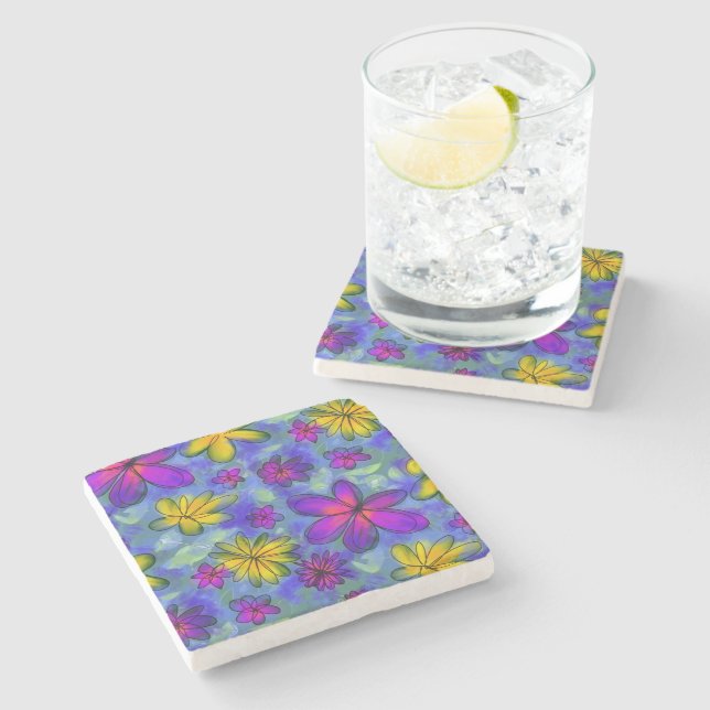 Land Dream Flowers Blommigt Stone Underlägg (Sidan)