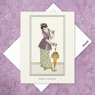 Land Dress Fransk Journal des Dames Vykort